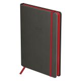 Ежедневник датированный 2026г., А5, 176л., твердый переплет, кожзам, BG "Contrast. Graphite", графитовый, цветной срез, на резинке