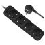 Удлинитель Defender M450, 4 розетки, с заземлением, 5м, черный