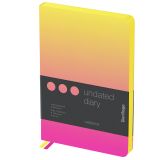 Ежедневник недатированный, В6, 136л., кожзам, Berlingo "Radiance", желтый/розовый градиент