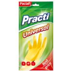 Перчатки резиновые хозяйственные Paclan "Practi. Universal", разм. L, х/б напыление, желтые, пакет с европодвесом