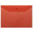 Папка-конверт на кнопке СТАММ А4, 120мкм, пластик, прозрачная, красная