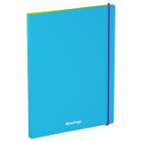 Папка с зажимом Berlingo "Raze" А4, 17мм, 600мкм, голубая, с внутр. карманом, софт-тач