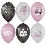 Воздушные шары, 25шт., М12/30см, MESHU "Anime party", пастель, ассорти