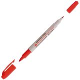 Маркер перманентный двухсторонний Crown "Multi Marker Twin" красный, пулевидный, 2мм/1мм