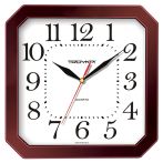 Часы настенные ход плавный, Troyka 31331316, квадратные, 29*29*3,5, бордовая рамка